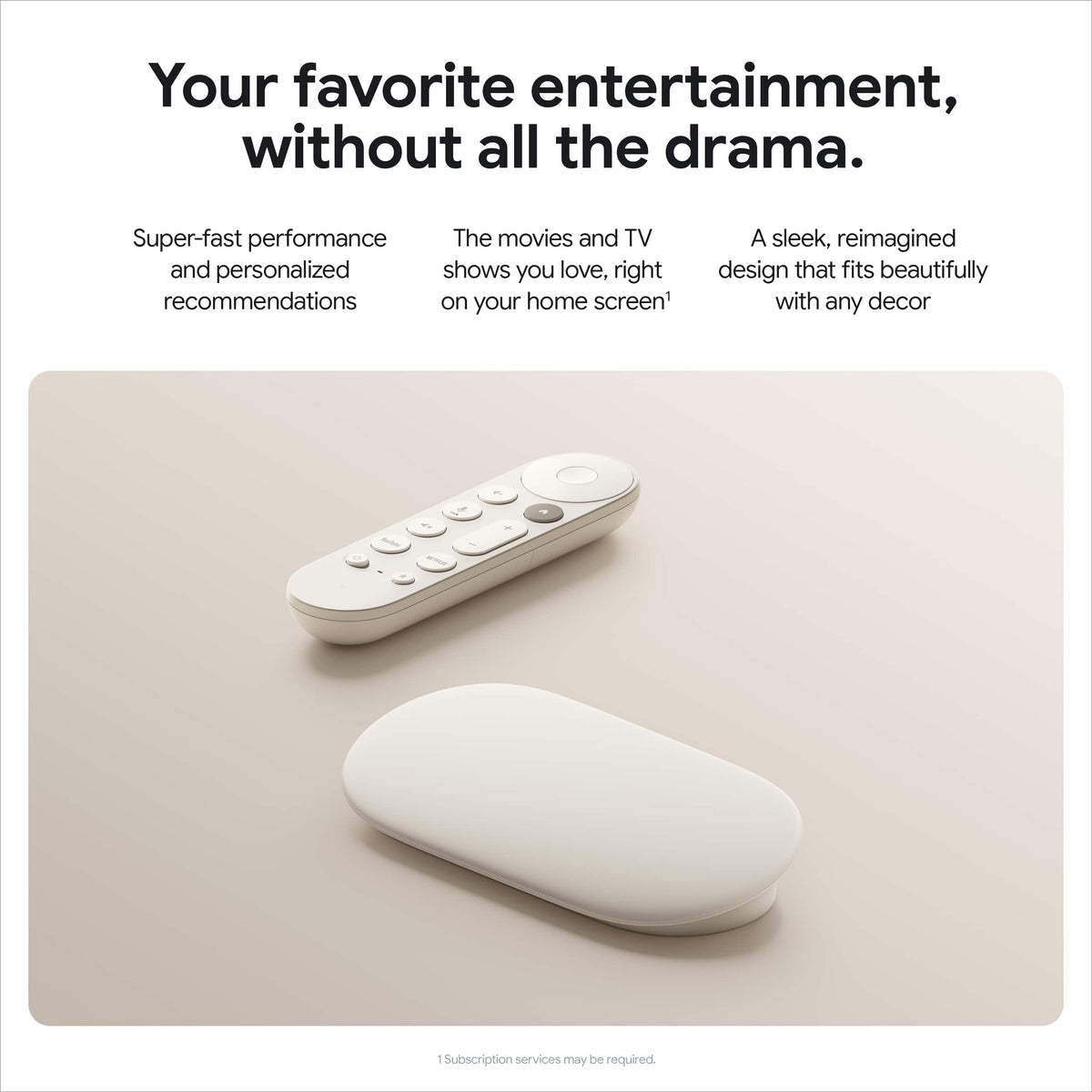 Google - TV Streamer 4K - Fast Streaming Device in 4K HDR - 32 GB of Storage - Porcelain