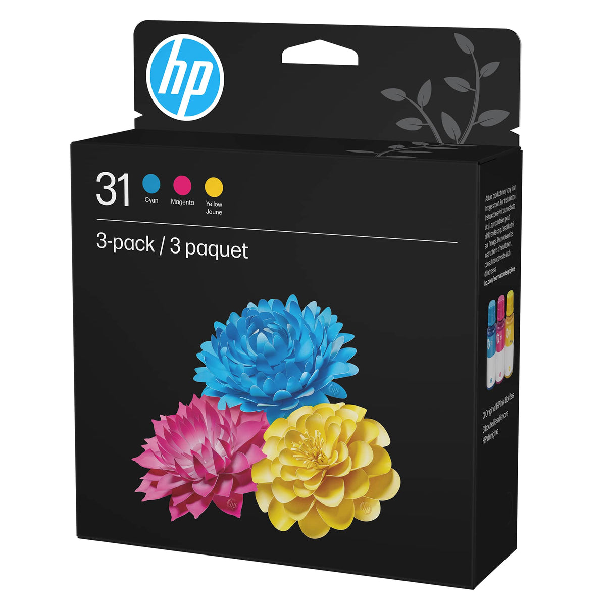 HP - 31 3-Pack Ink Bottles - Cyan/Magenta/Yellow