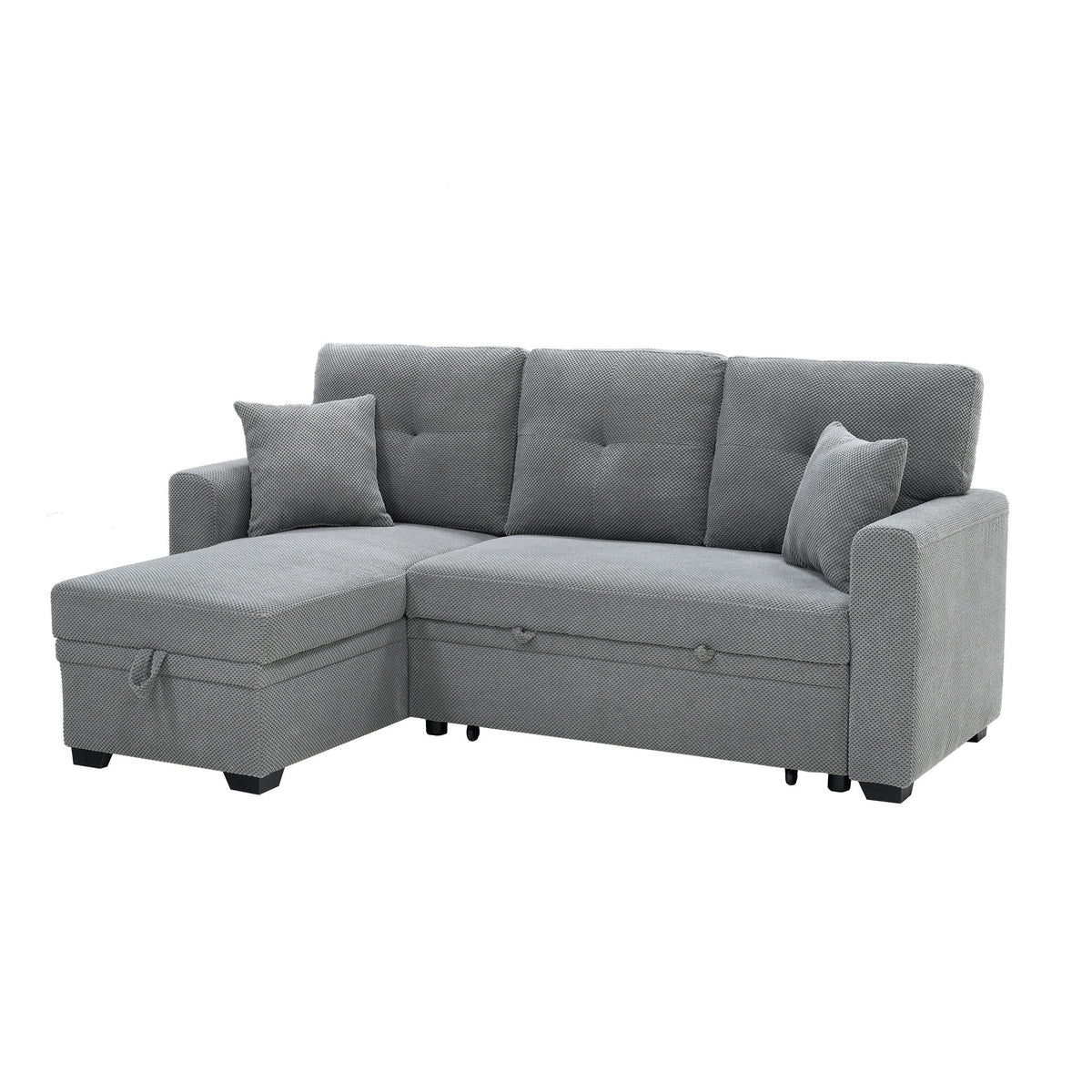 Sofá seccional cama con nido extraíble, chaiselongue reversible