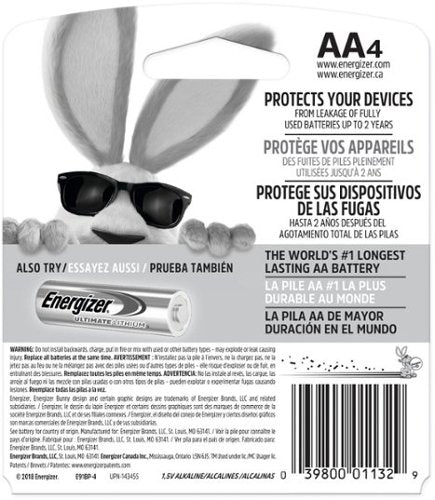 Energizer - MAX AA Batteries (4 Pack), Double A Alkaline Batteries