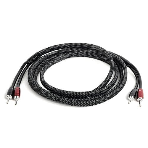 AudioQuest - Rocket 44 Full-Range 16' Analog Speaker Cable w/ SureGrip 500 Connectors with Banana to Banana Connectors - Silver on Black