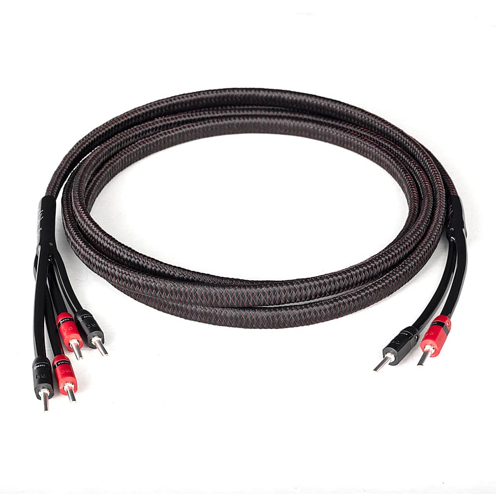AudioQuest - Rocket 33 Single BiWire 9' Analog Speaker Cable w/ SureGrip 300 Connectors with Banana to Banana Connectors - Red on Black