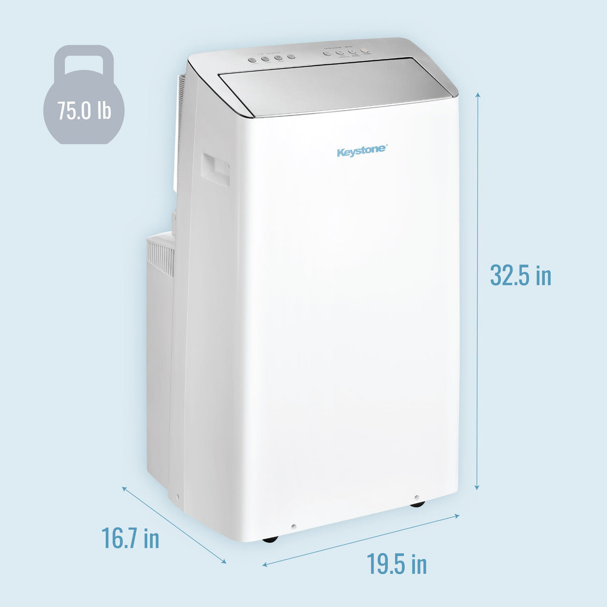 Keystone - 14,000 BTU ASHRAE/12,000 BTU DOE Portable Inverter Air Conditioner with Remote Control - White