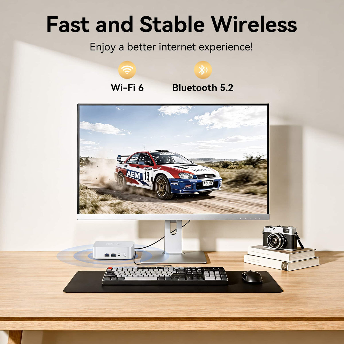 GEEKOM - A5 Pro Mini PC AMD Ryzen 5 7530U, 16GB DDR4 RAM, 512GB NVMe SSD Storage - Silver