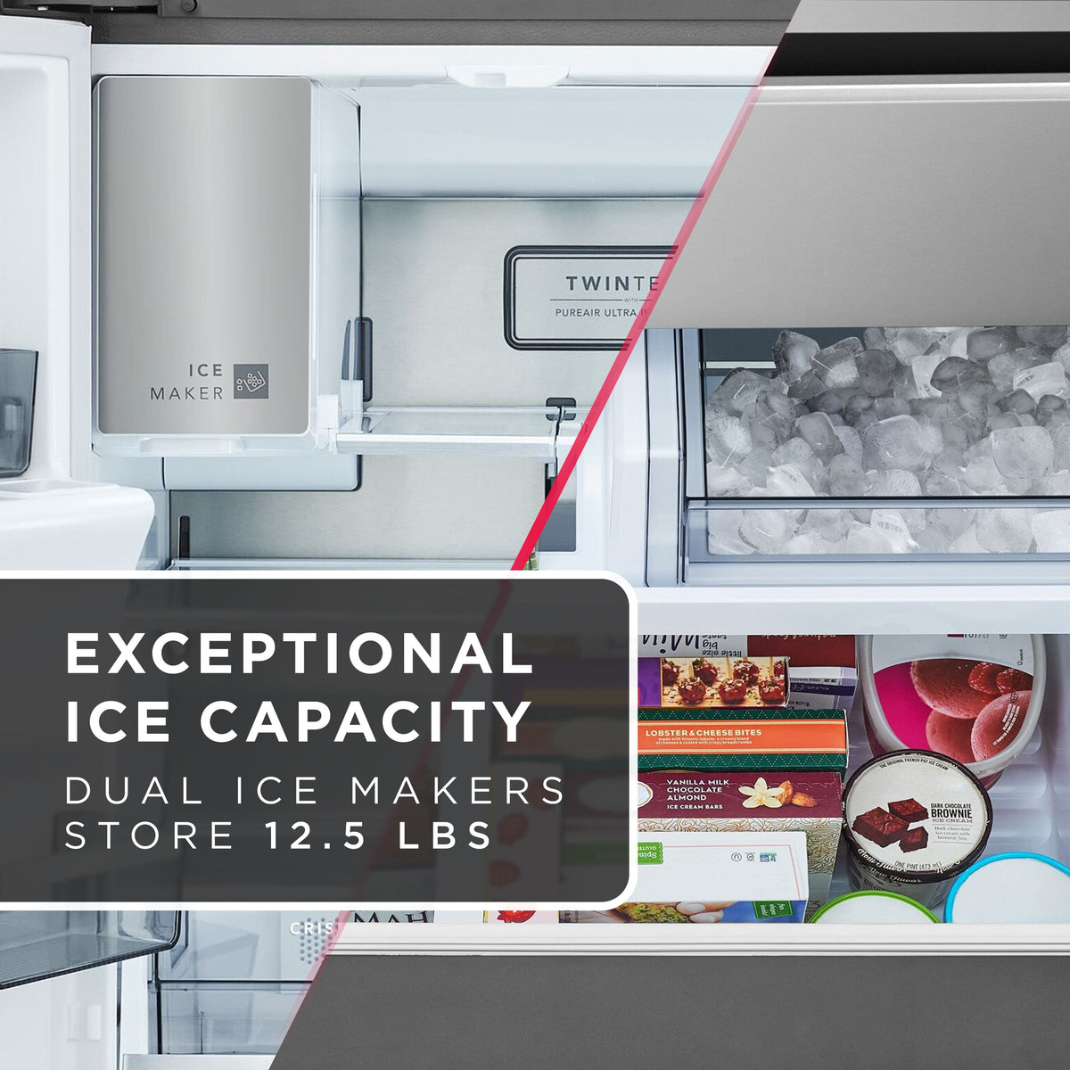 Frigidaire - Professional 36 in. Wide 26 Cu. Ft. Standard-Depth 4-Door French Door Refrigerator with Custom-Flex Temp Drawer - Stainless Steel