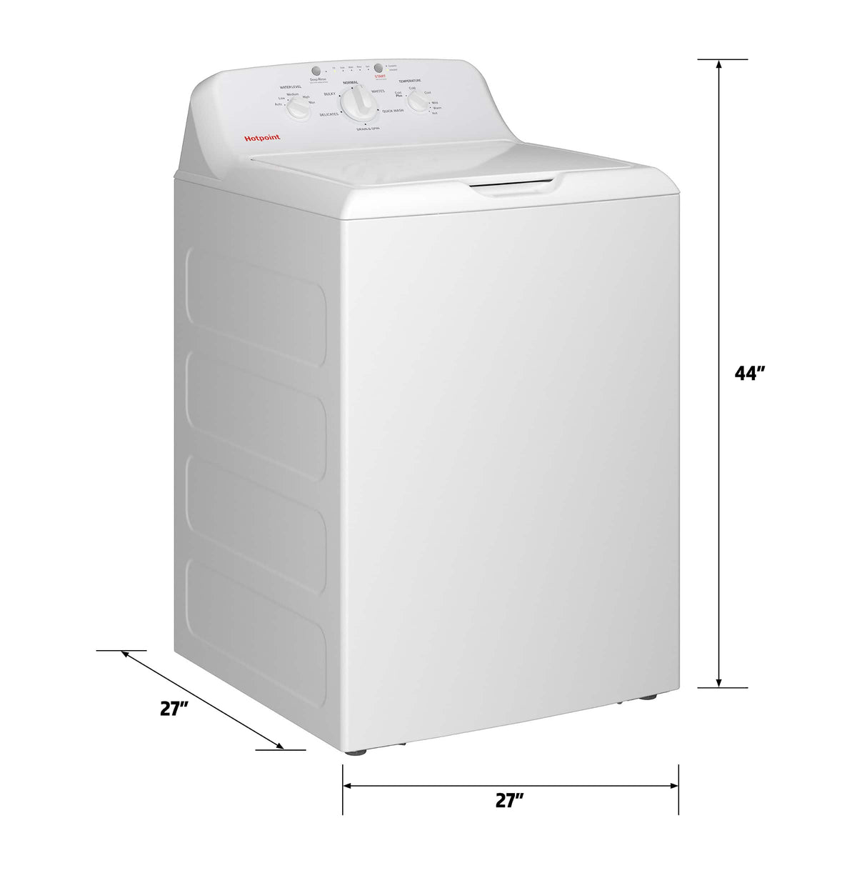 Hotpoint - 4.0 Cu. Ft. High-Efficiency Top Load Washer with Cold Plus - White