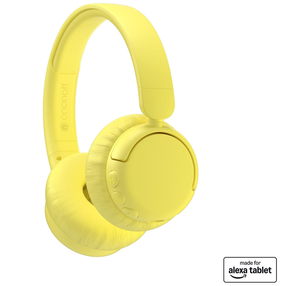 Made for Amazon BuddyPhones EcoTime Wireless SafeAudio Over-the-Ear Youth Headset, Bluetooth (Ages 6+) - Yellow