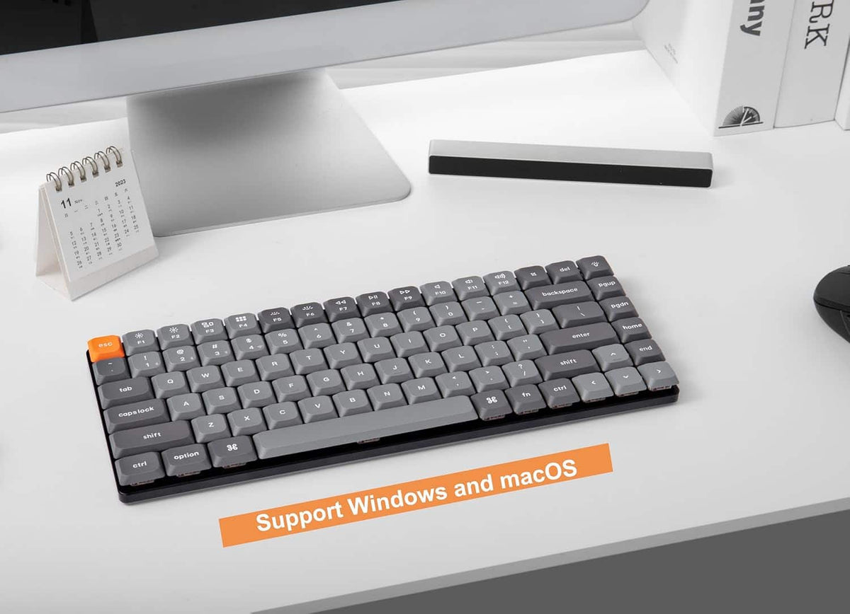 Keychron - K3 Max 75% Custom Wireless RGB Mechanical Keyboard with Programmable QMK/VIA Hot-Swappable Red Switch - Black