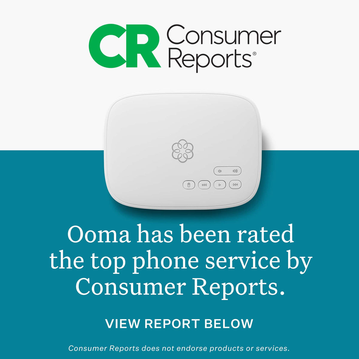 Ooma - VoIP Home Phone with Telo IP Wired Adapter, Clarity Amplified Cordless Phone with Visual Ringer, 24/7 Concierge Plan - White