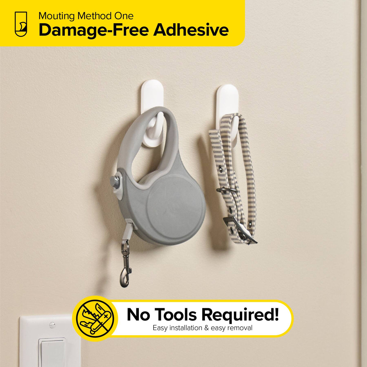 Wrap-It Storage - Handy Hooks 2-Pack Fin Medium - White