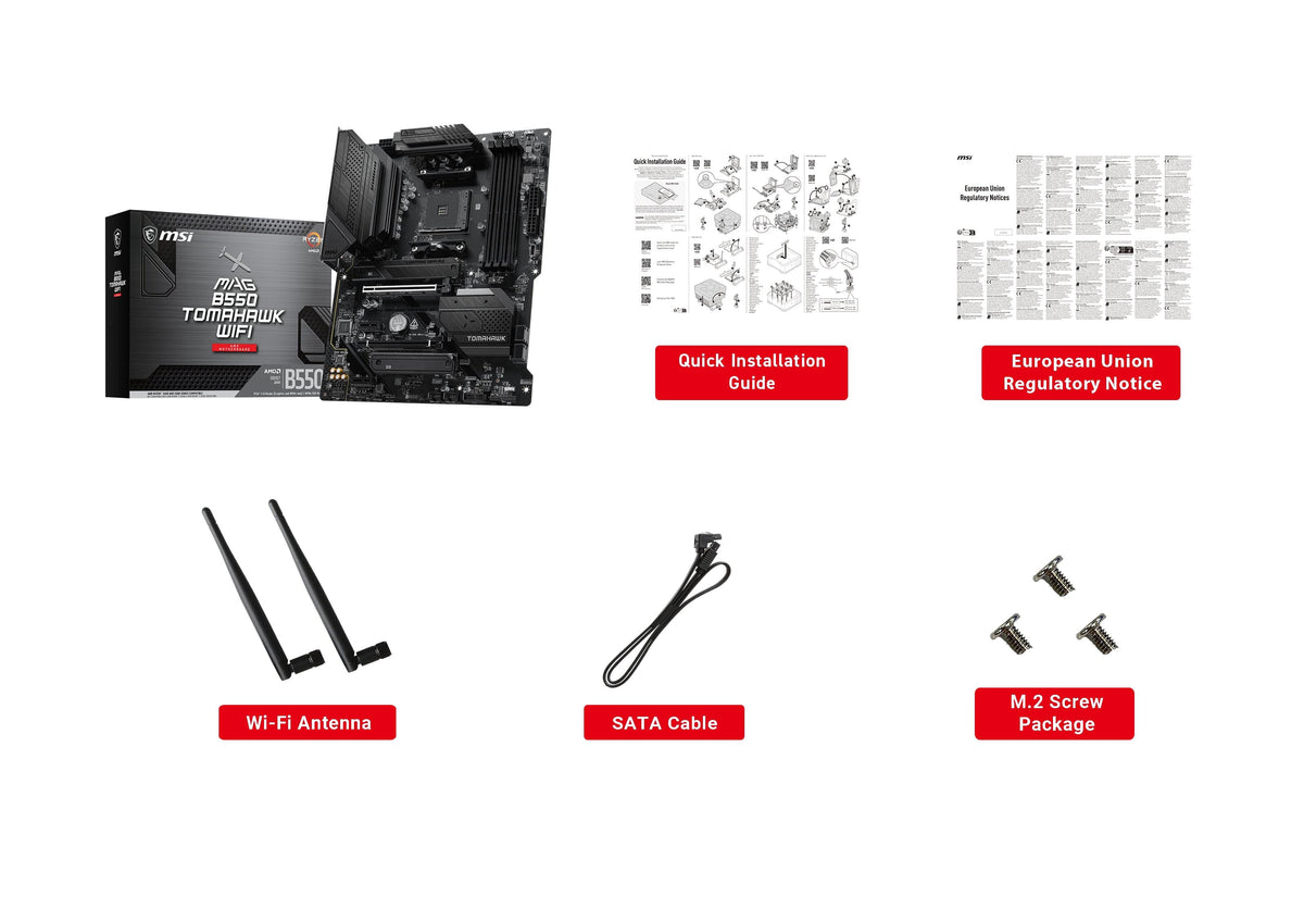 MSI - B550 TOMAHAWK WIFI (Socket AM4) AMD B550 ATX DDR4 Wi-Fi 6E Motherboard - Black