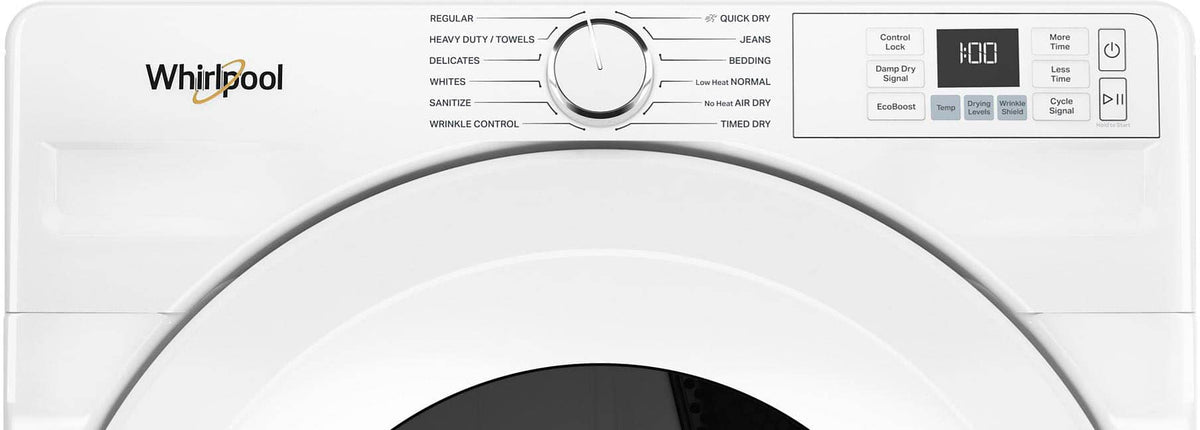 Whirlpool - 7.4 Cu. Ft. Stackable Electric Dryer with Quick Dry - White