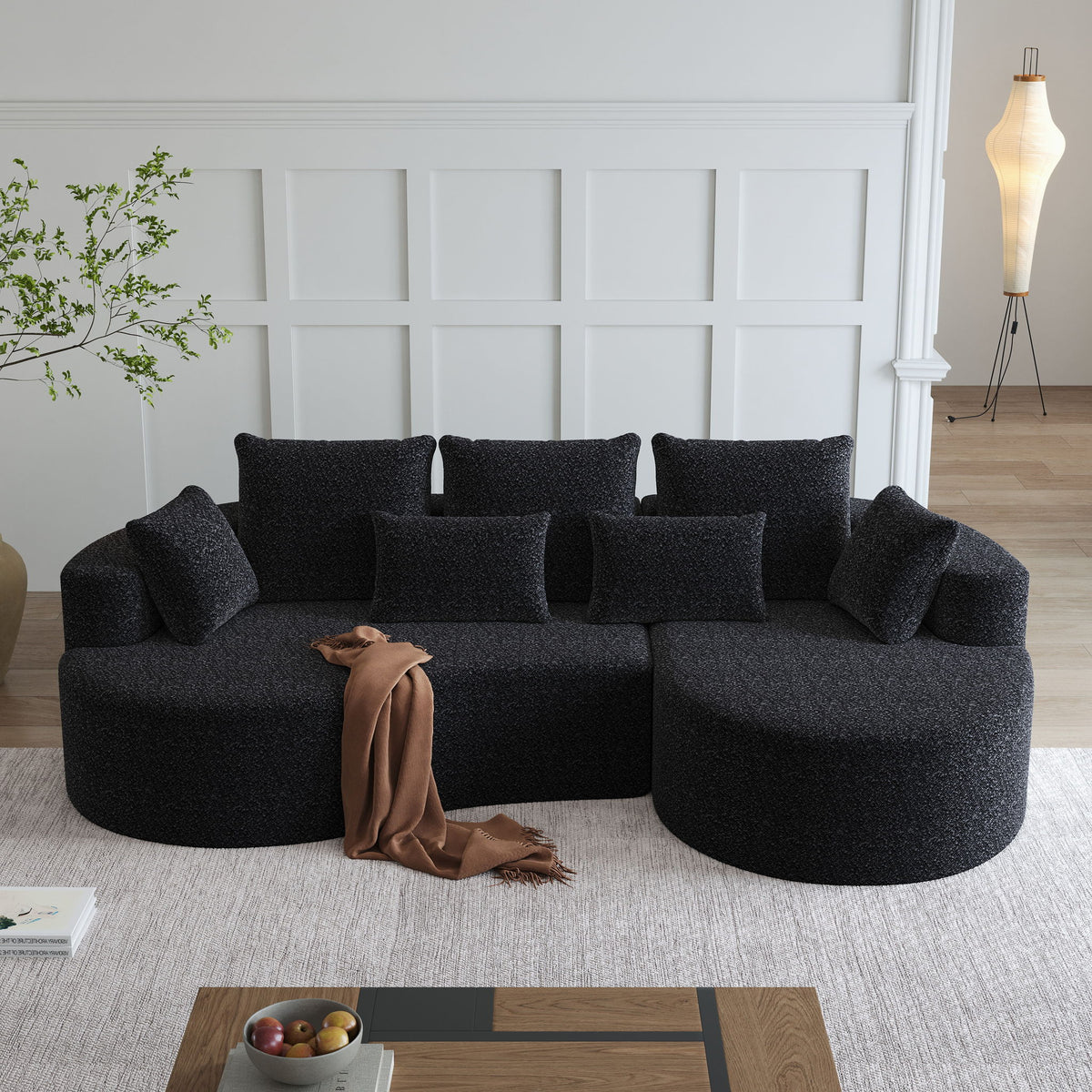 Sofá Seccional Curvo Extragrande con Asiento Extra Profundo