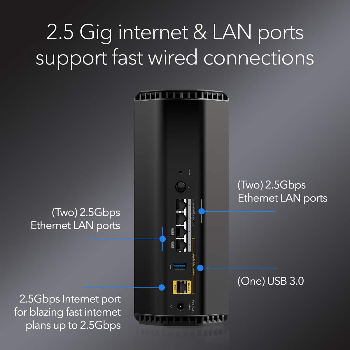 NETGEAR - Nighthawk WiFi 7 Router RS300, 9.3 Gbps, Up to 2,500 sq ft, 100 Devices - Black