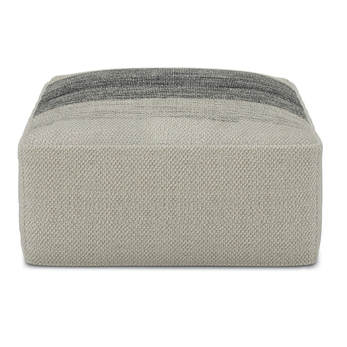 Sabella - Square Woven Outdoor / Indoor Pouf - Silver