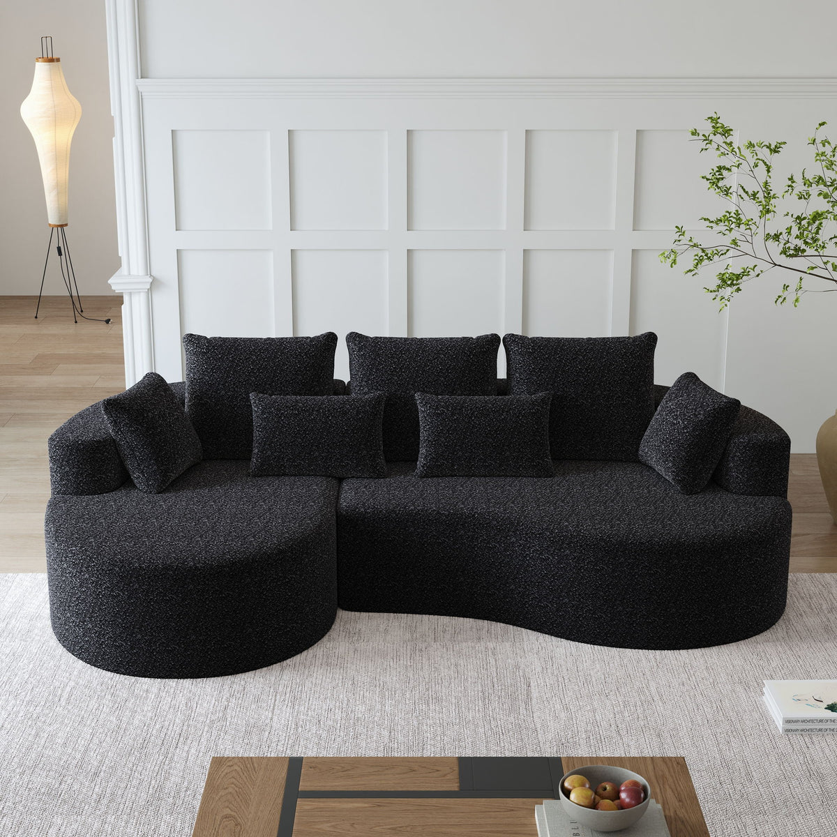 Sofá Seccional Curvo Extragrande con Asiento Extra Profundo