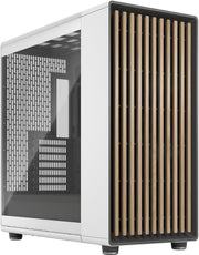 Fractal Design - North XL Chalk White Chassis with Oak Front and Clear TG Side Panel Mid-Tower PC Case - White