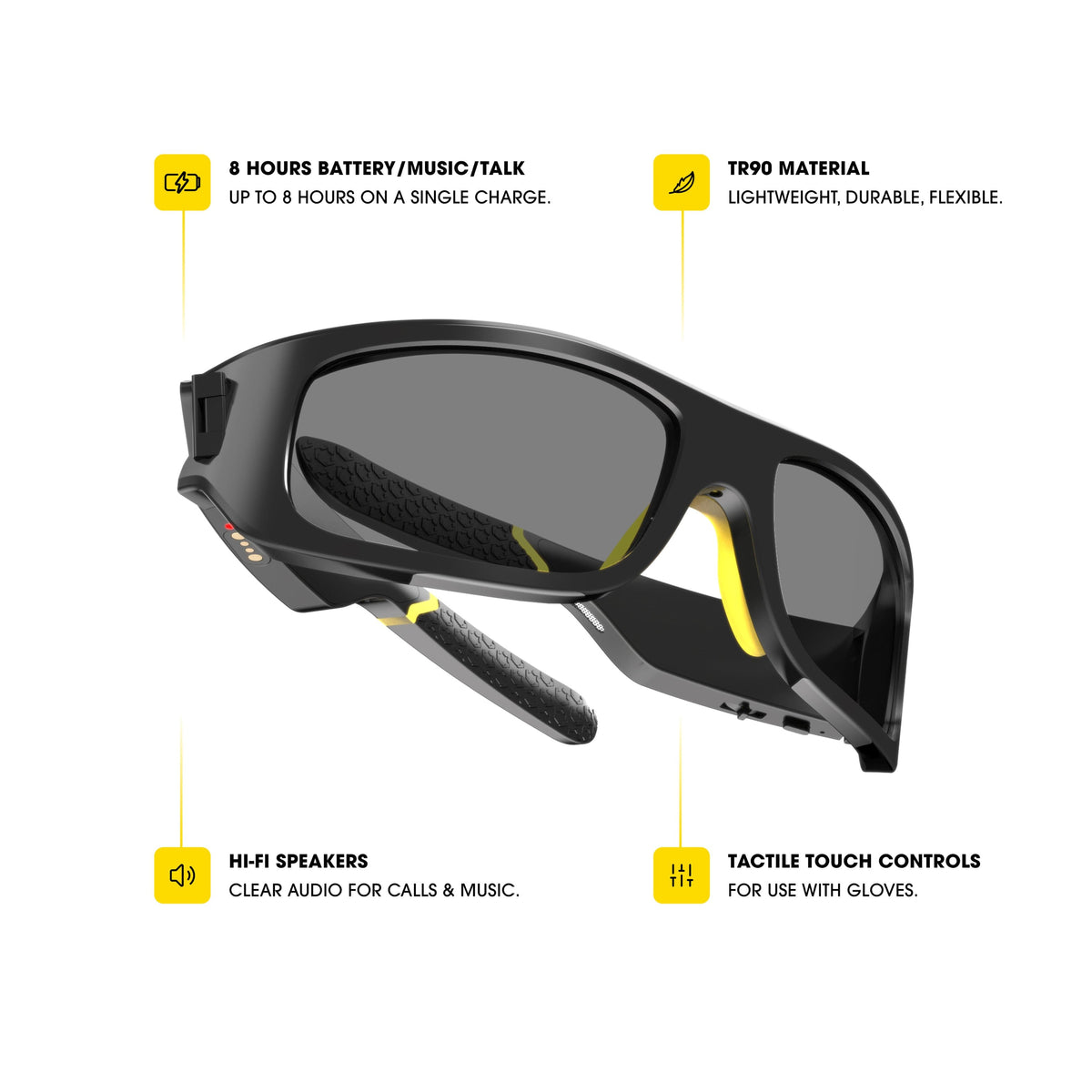 Armor Smart Safety Eyewear Powered by Lucyd - Black