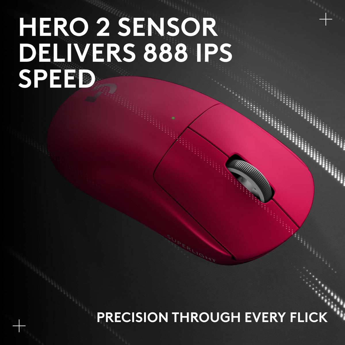 Logitech - PRO X SUPERLIGHT 2c LIGHTSPEED Lightweight Compact Wireless Optical HERO 2 Sensor 44 000 DPI Gaming Mouse for PC - Wireless - Magenta