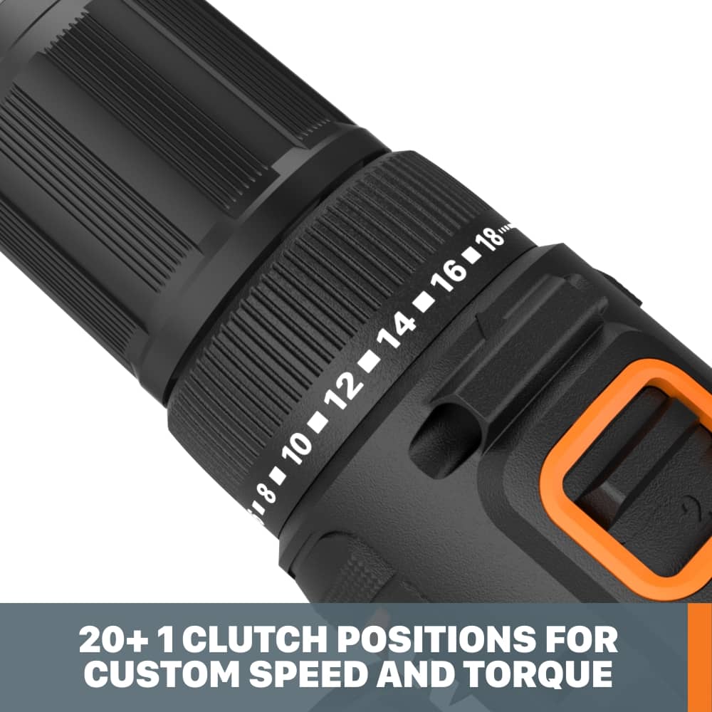 WORX - WX108L 20V PowerShare 1/2" Cordless Drill Driver (Batteries & Charger Included) - Black