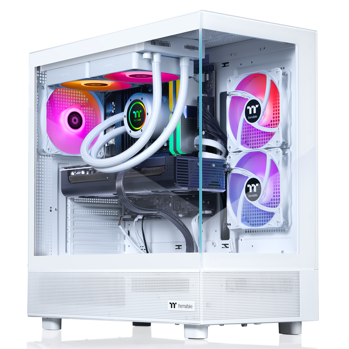 Thermaltake - LCGS View 7897XS-270 Gaming Desktop AMD Ryzen 7 7800X3D 2025, 32GB Memory, AMD Radeon RX 9070 XT, 1TB SSD NVMe M.2 - Snow