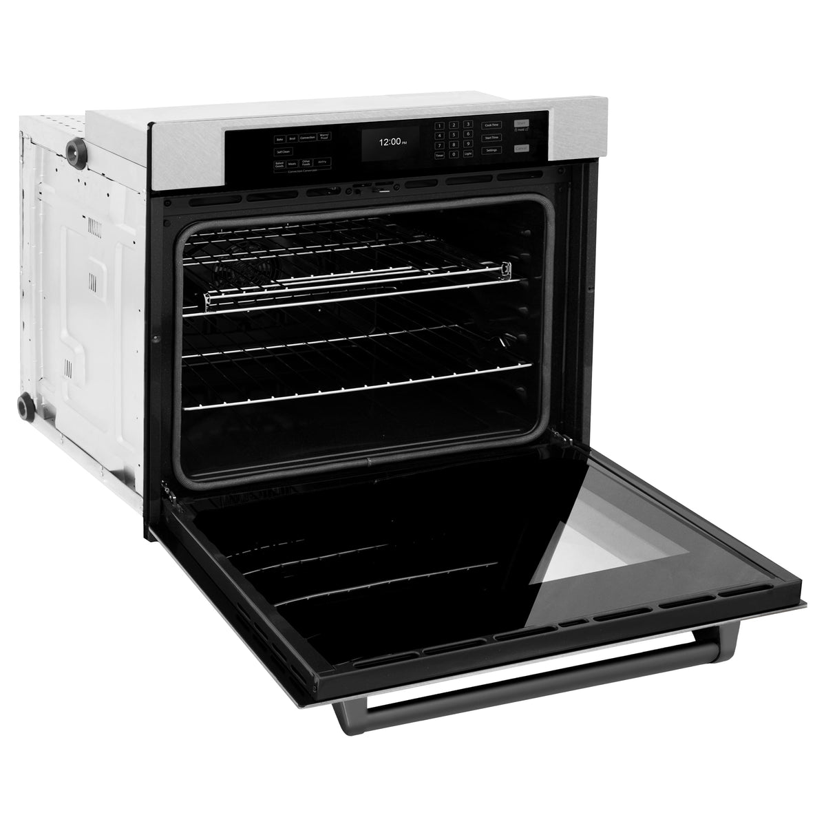 ZLINE - 30 in. Autograph Wall Oven w/ Air Fry w/ Black Handle - Satin Stainless Steel