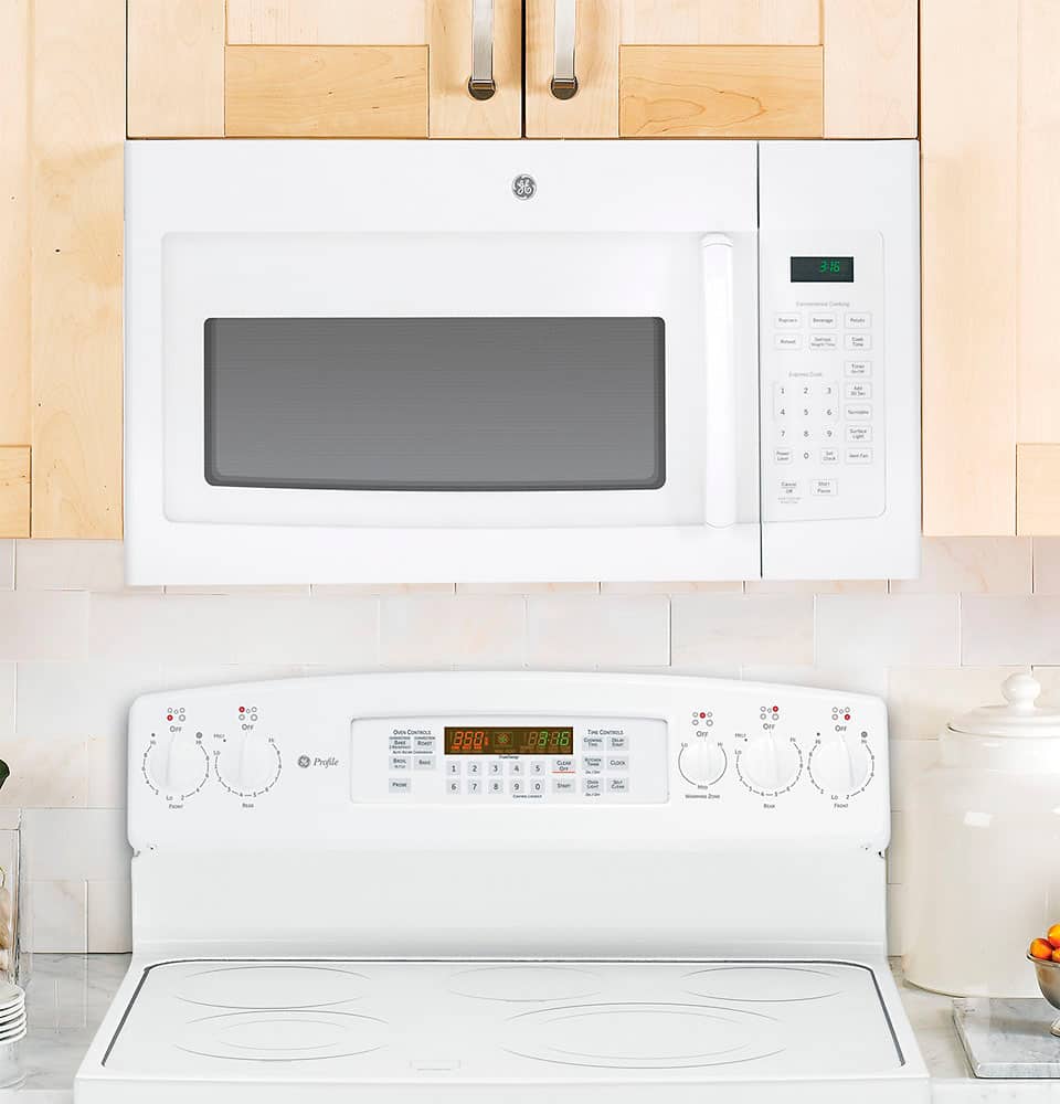 GE - 1.6 Cu. Ft. Over-the-Range Microwave with Convenience Cooking Controls - White