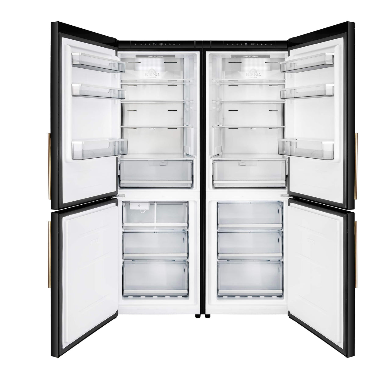 Forno Appliances - Custodia 20.6 Cu. Ft. 48" Counter-Depth Side-by-Side Refrigerator Pair with Ice Maker and Total No Frost - Black