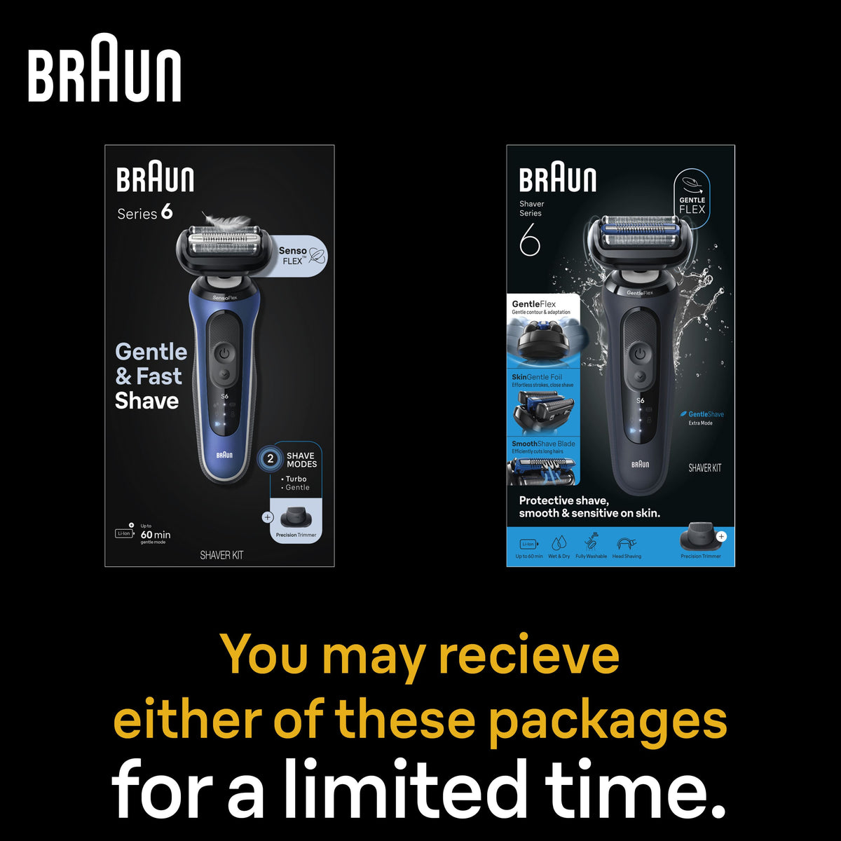 Braun - Series 6 Wet/Dry Electric Shaver - Blue
