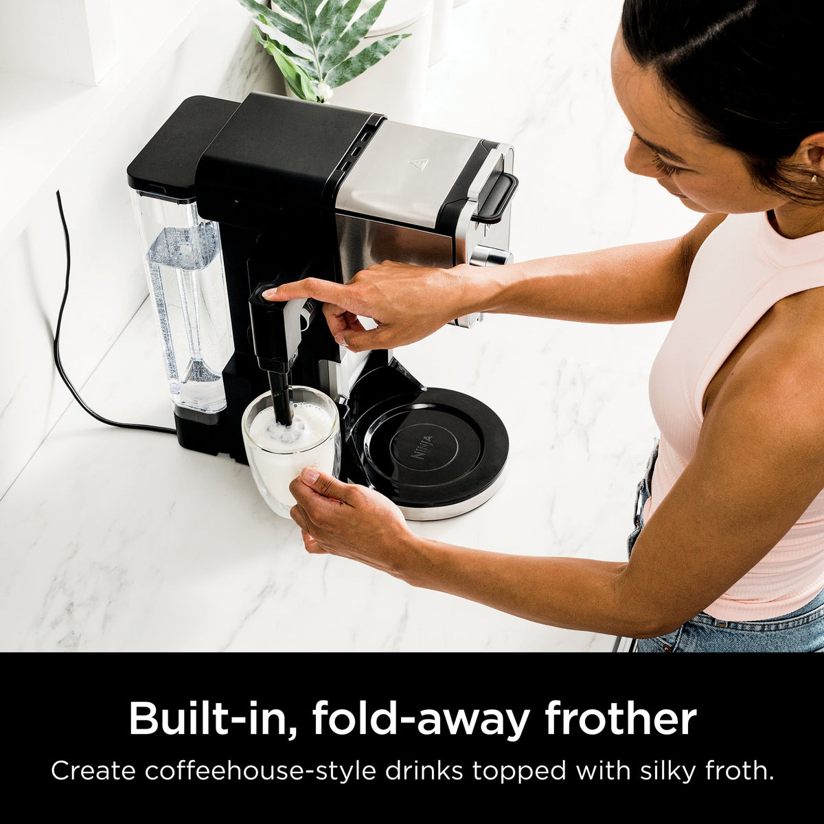 Ninja - DualBrew PRO 12-Cup Specialty Coffee System with Thermal Carafe, K-Cup Compatible, Hot Water System & Frother - Black/Silver