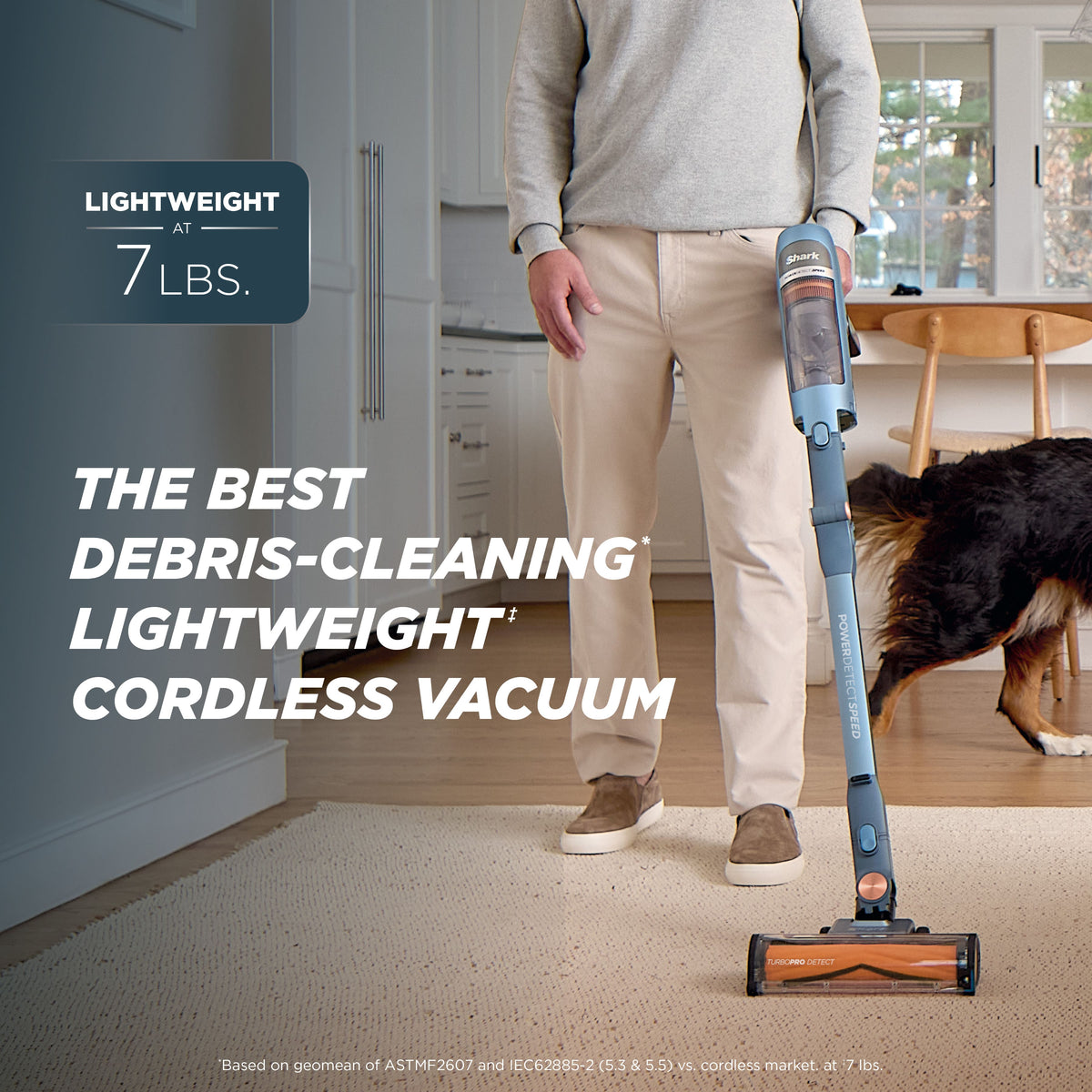 Shark - PowerDetect Speed Clean & Empty System, HEPA Filtration, MultiFlex Reach, up to 60 min Runtime - Ice Blue