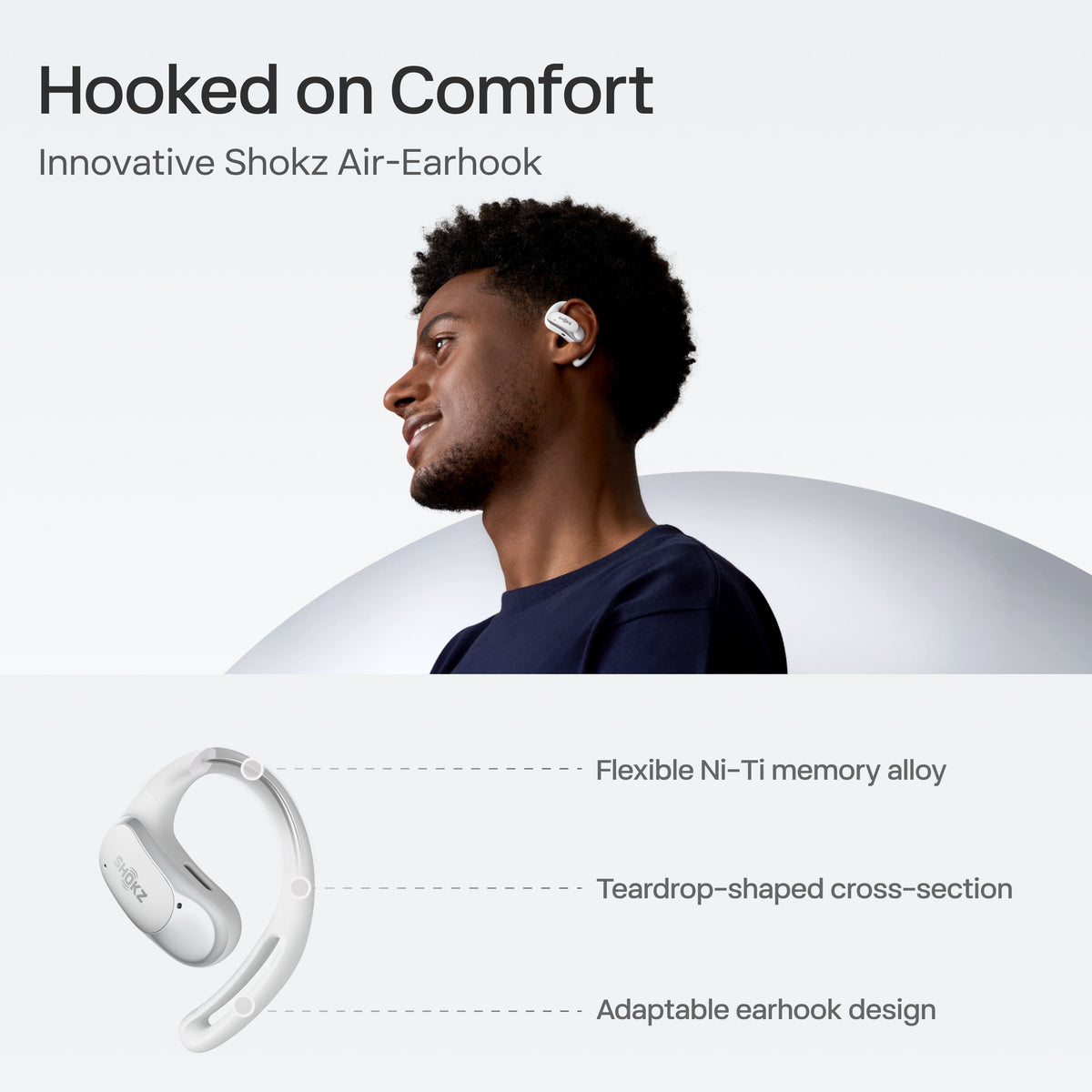 Shokz - OpenFit Air Open-Ear True Wireless Earbuds - White