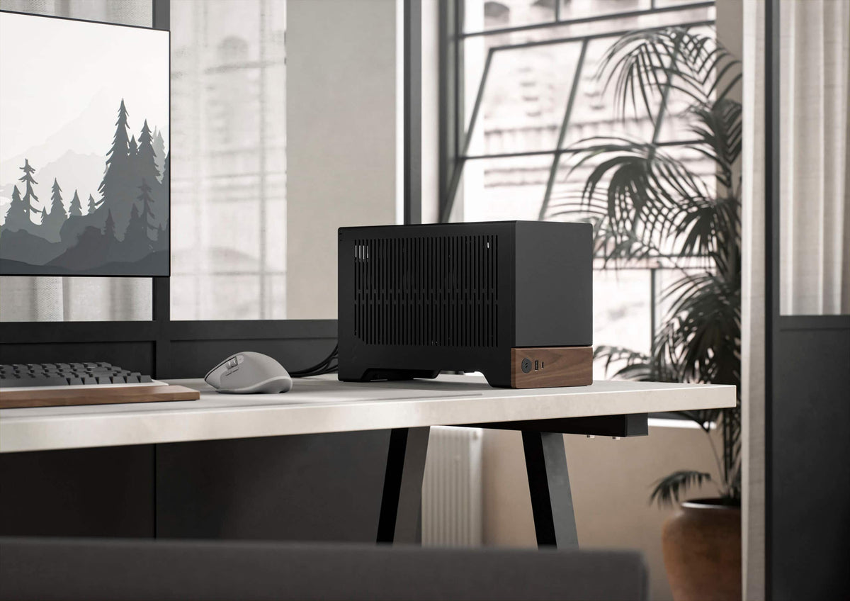 Fractal Design - Terra Graphite with PCIe 4.0 Riser Mini-ITX Small Form Factor PC Case - Black