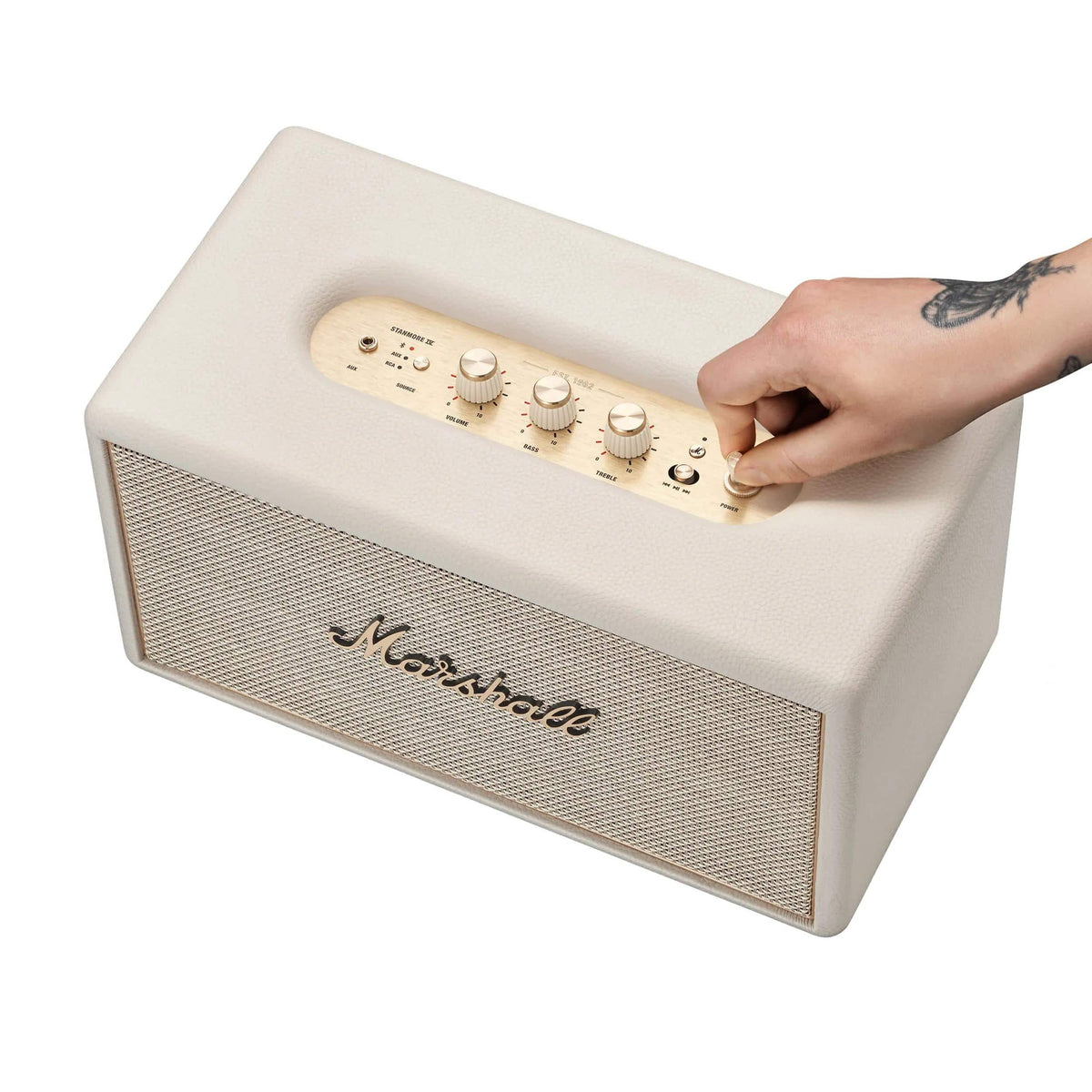 Marshall - Stanmore IV Bluetooth Home Speaker with Volume / Bass / Treble Controls and 3.5 mm Auxilary / RCA Inputs - Cream