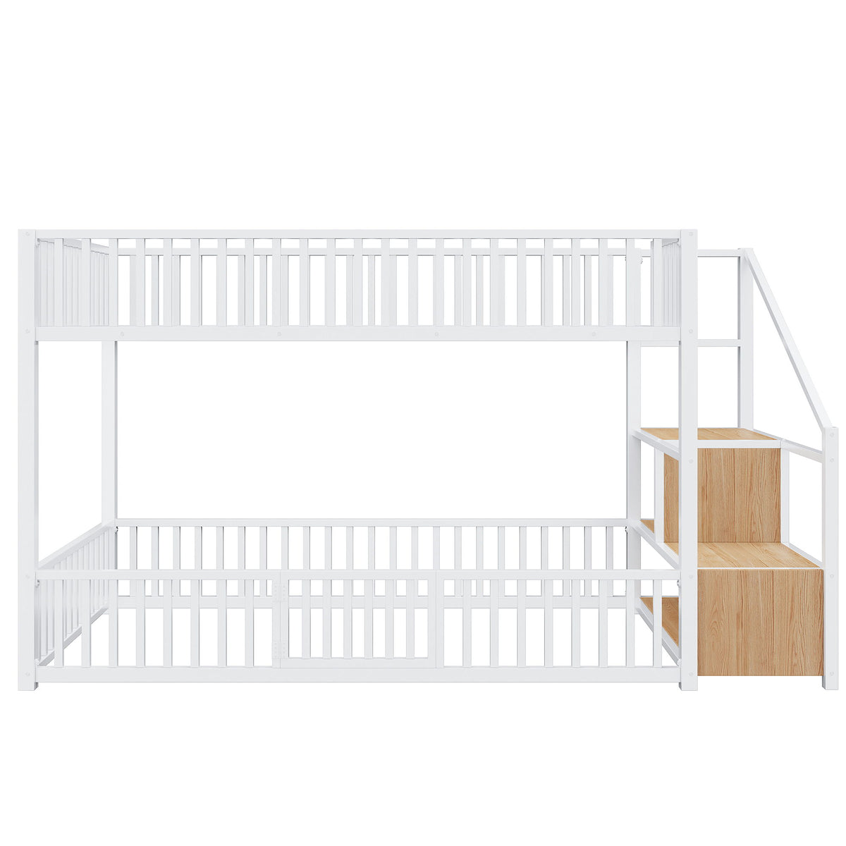 Litera con escalera de almacenamiento, diseño compacto