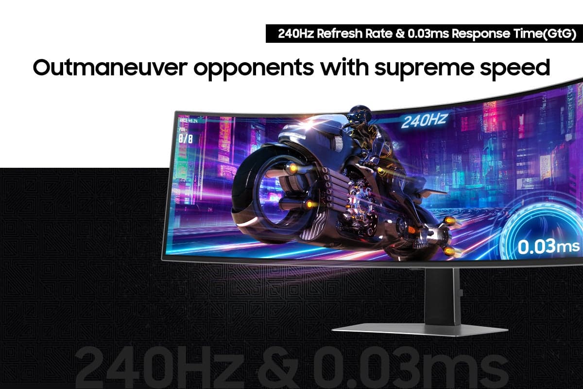 Samsung - 49" Odyssey OLED G9 (G93SD) Dual-QHD 240Hz 0.03ms G-Sync Compatible Curved Glare Free Gaming Monitor - Silver