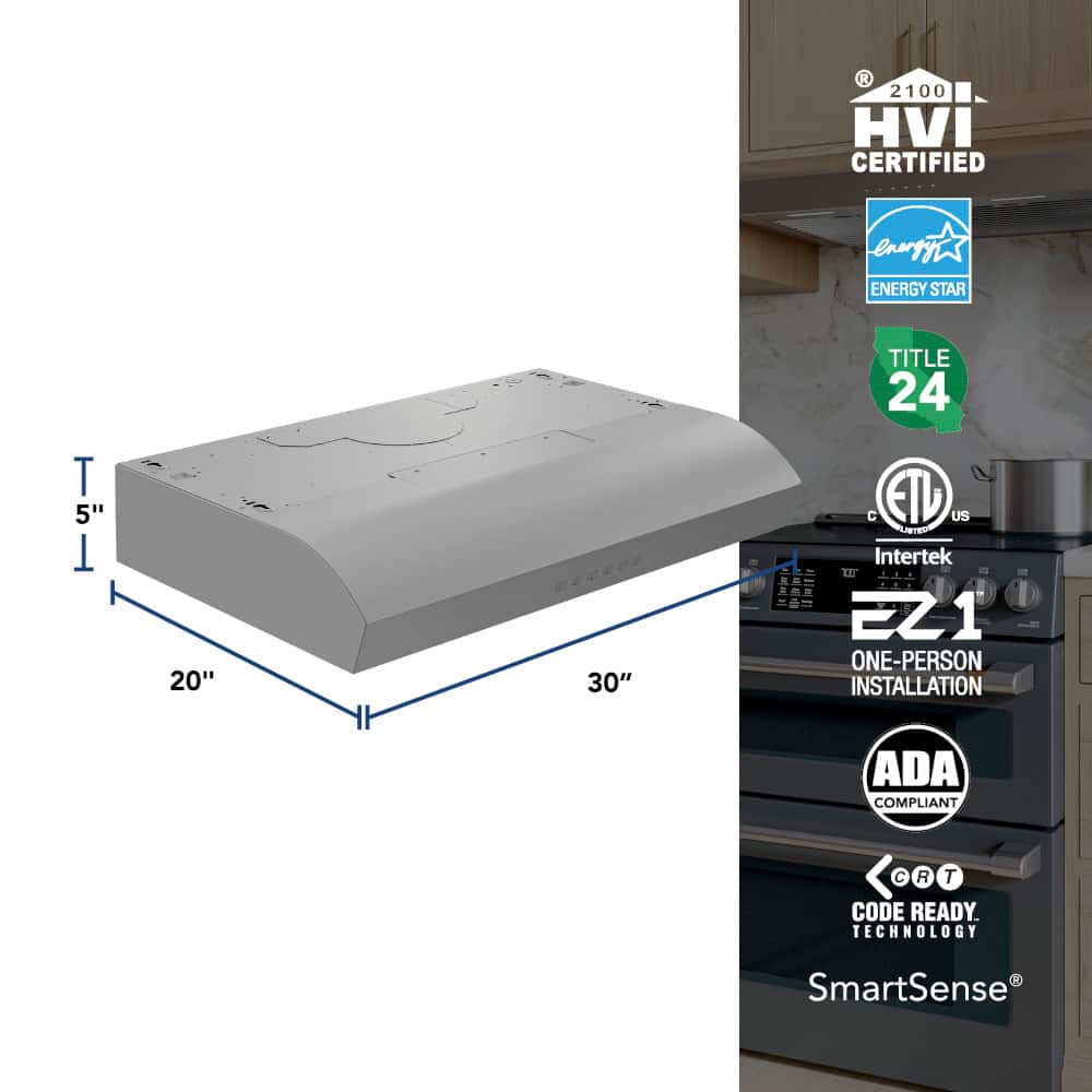 Broan - 30 inches - Convertible - Under cabinet Range Hood - Stainless Steel