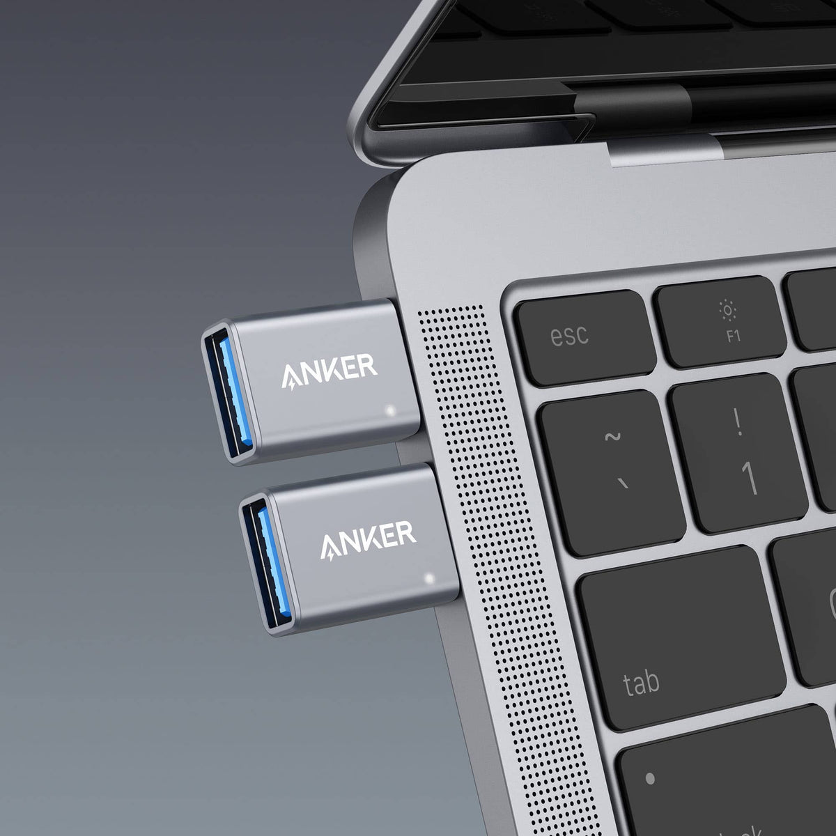 Anker - USB-C to USB 3.0 Female Adapter 2-pack - Gray