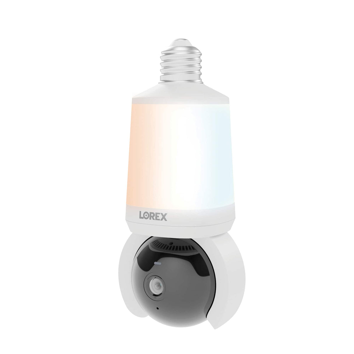Lorex - Connect 2K Wi-Fi Smart Lightbulb Pan-Tilt Security Camera - White