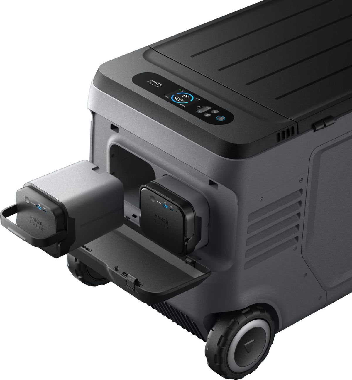 Anker - SOLIX Everfrost 2 Electric Cooler Removable Battery with 288 Wh,Refrigerator & Freezer, Recharged by AC/Car/Solar - Gray