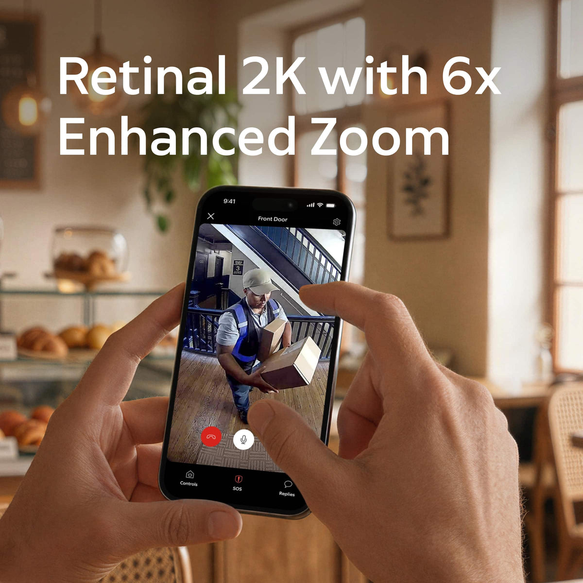 Ring - Peephole Smart Cam 2K, Battery-Powered, renter-friendly surface install, replaces existing peephole. 1400x1400 - Speckled Gray