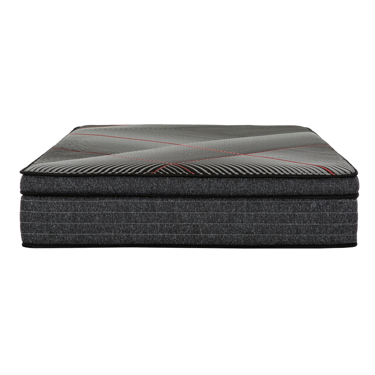 Colchón híbrido de espuma viscoelástica con gel y Euro Top de 15", con resortes ensacados, tecnología de enfriamiento y soporte perimetral - Negro - Queen
