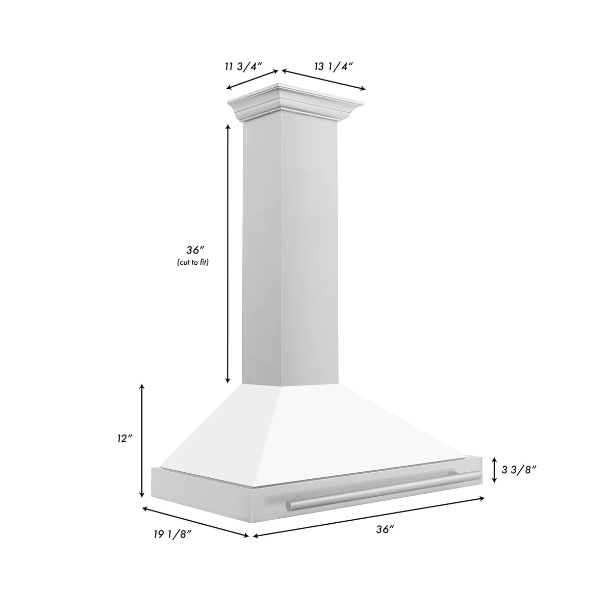 ZLINE - 36 inches - Externally Vented - Wall Range Hood - White Matte