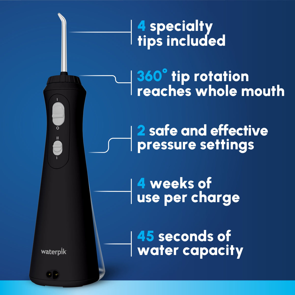 Waterpik - Cordless Plus Water Flosser - Black
