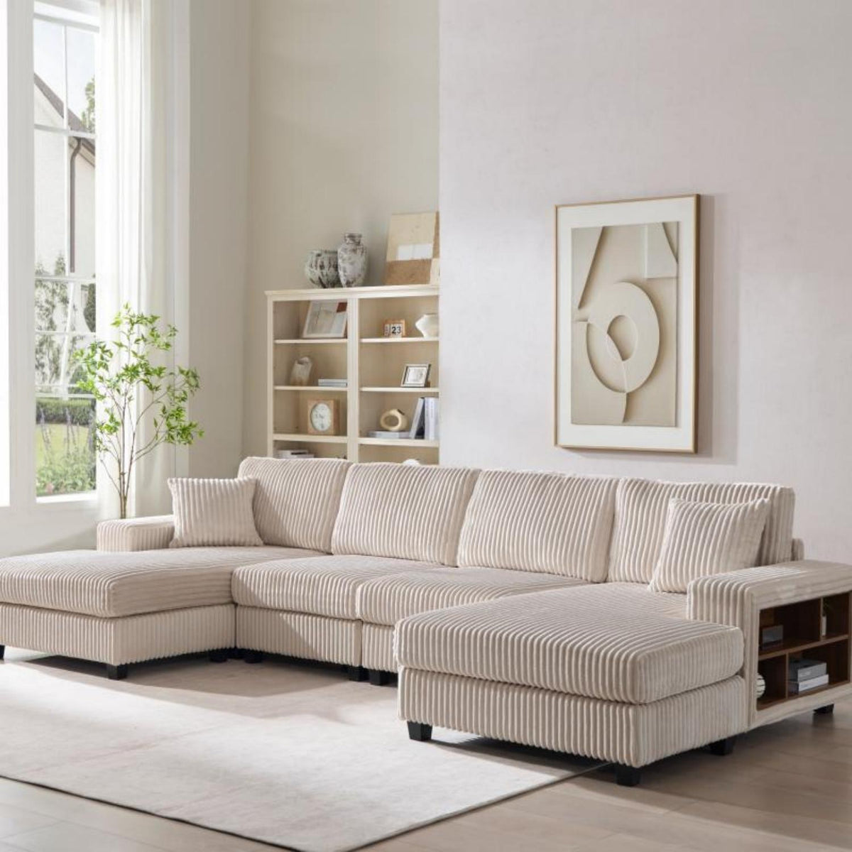 Sofá convertible en forma de U, chaise longue grande de 4 plazas para salón