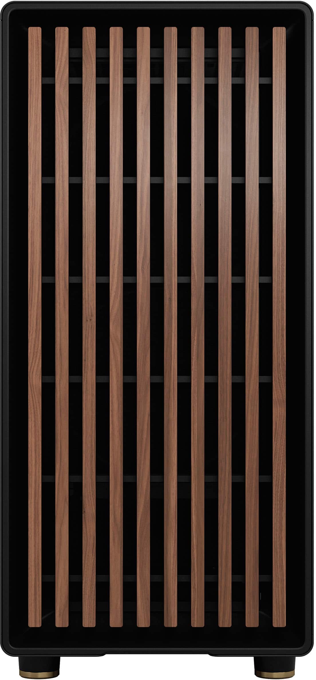 Fractal Design - North Charcoal Black with Walnut Front and Mesh Side Panel Mid-Tower PC Case - Black