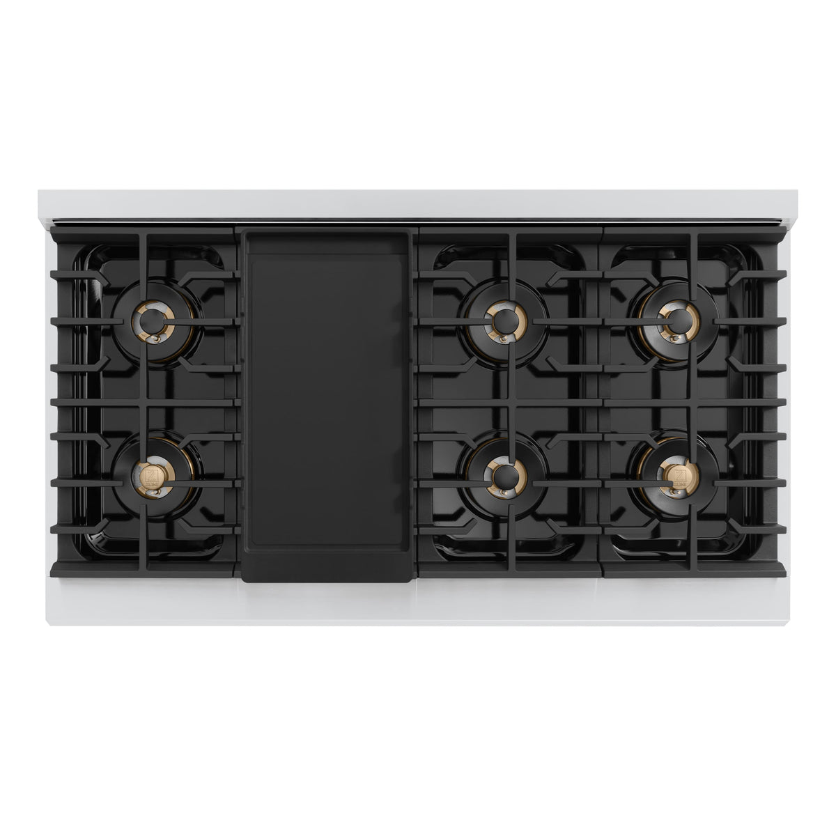 ZLINE - Autograph 48 in. 6.7 cu. ft. Marino Freestanding DuoPro Gas Range with Convection Oven & Polished Gold Accents - Stainless Steel