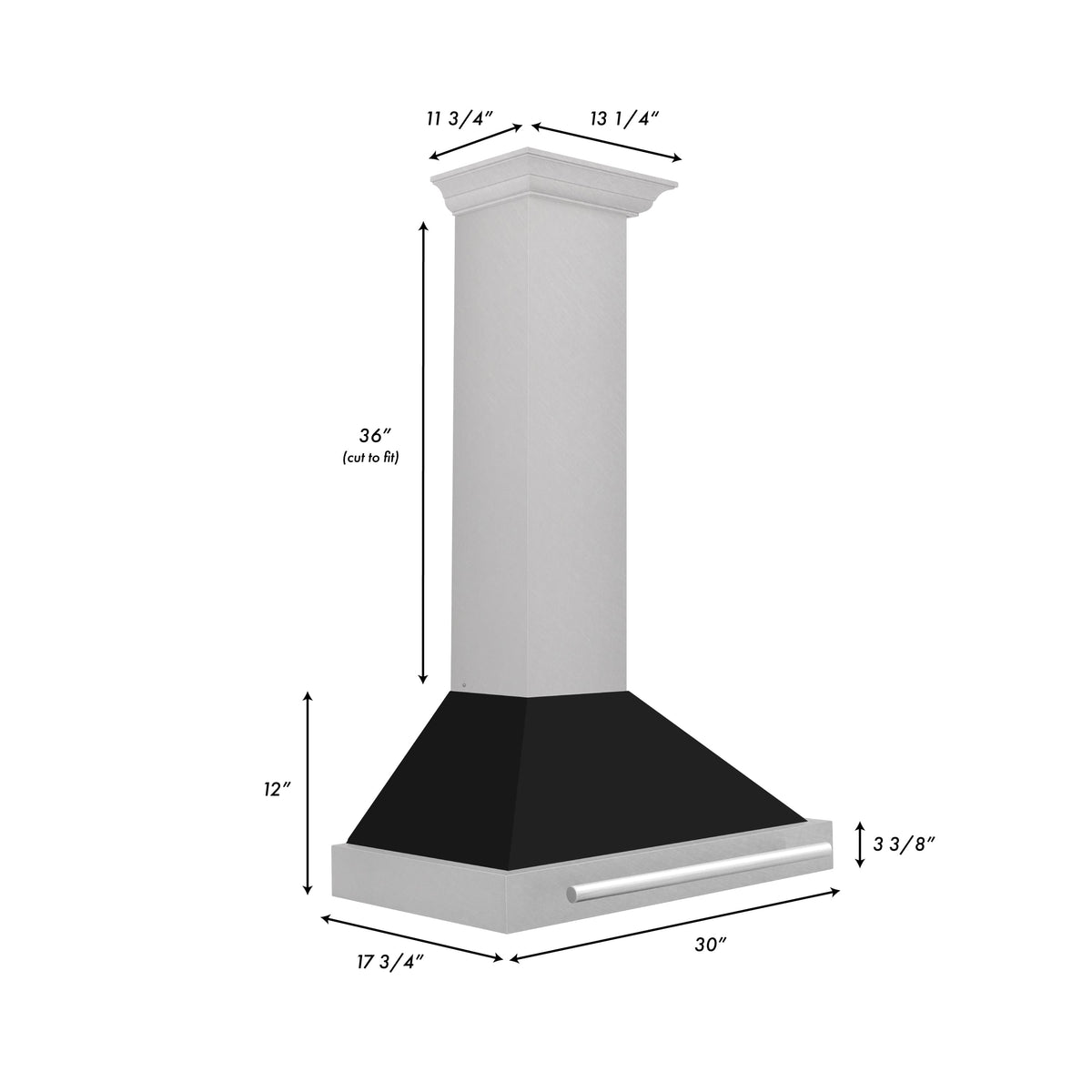 ZLINE - 30 inches - Externally Vented - Wall Range Hood - Black Matte