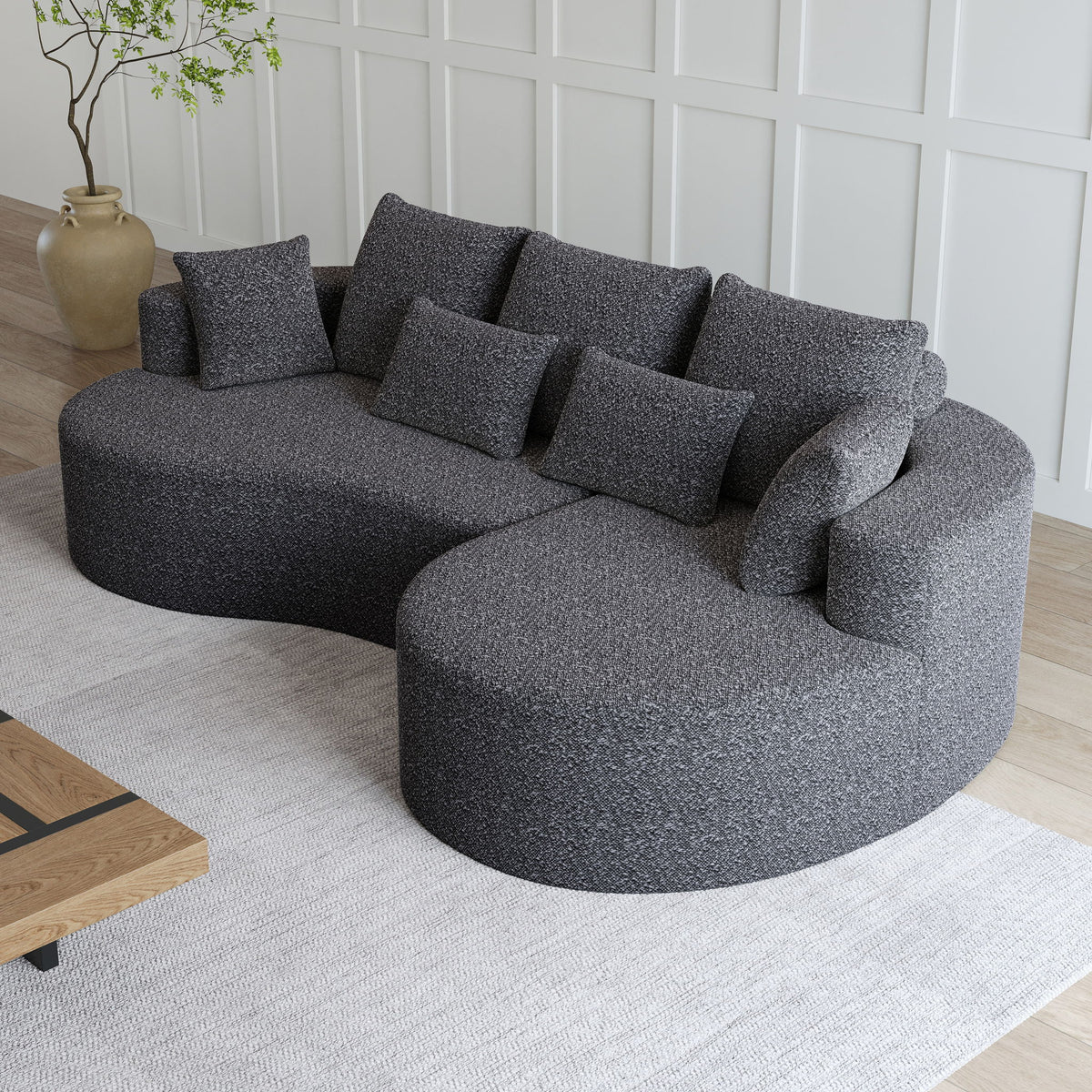 Sofá Seccional Curvo Extragrande con Asiento Extra Profundo