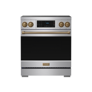 Gordon Ramsay Series by Thor Kitchen 4.8 Cu. Ft Freestanding Induction Range with Bronze Hardware - Stainless Steel
